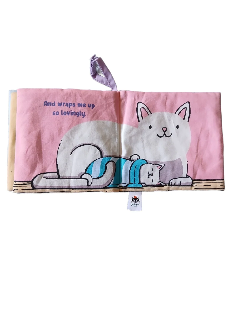 Jellycat Lavender 'Mommy Loves Me' Cat Soft Fabric Book